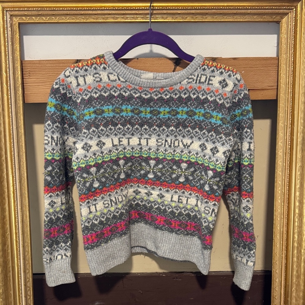 GAP Multicolor Festive Girls Sweater sz 10